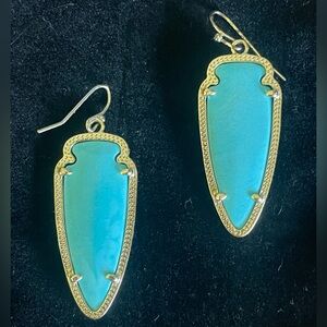 Kendra Scott Elegant Gold and Turquoise Earrings